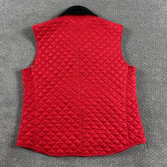 J. McLaughlin Vest Women's Medium Red Quilted Corduroy Collar - Picture 6 of 13